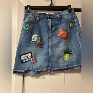 Denim Patchwork Skirt